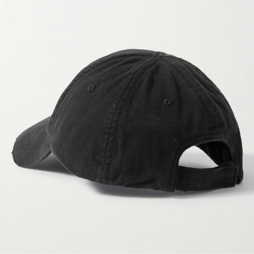 BALENCIAGA logo embroidered distressed baseball hat cap - Picture 3 of 4